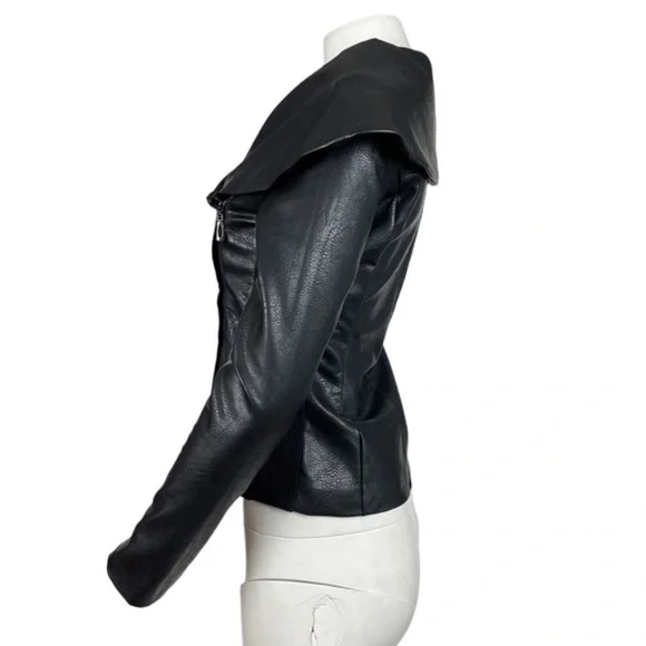 Vegan Leather Jacket Black - Picture 3 of 4